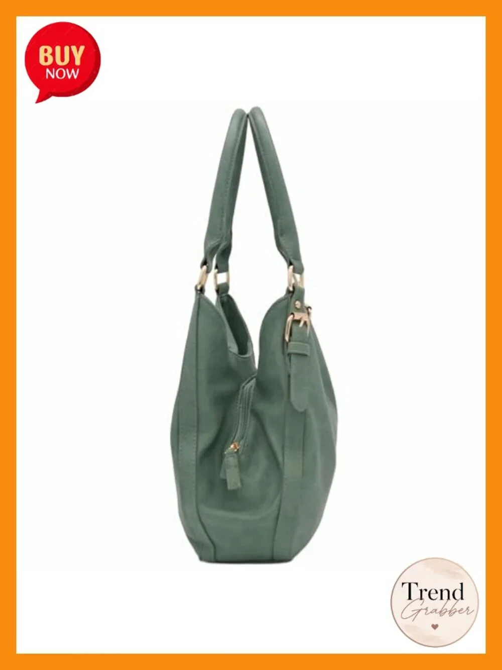 Lightweight 3 Compartment Faux Leather Medium Hobo Bag